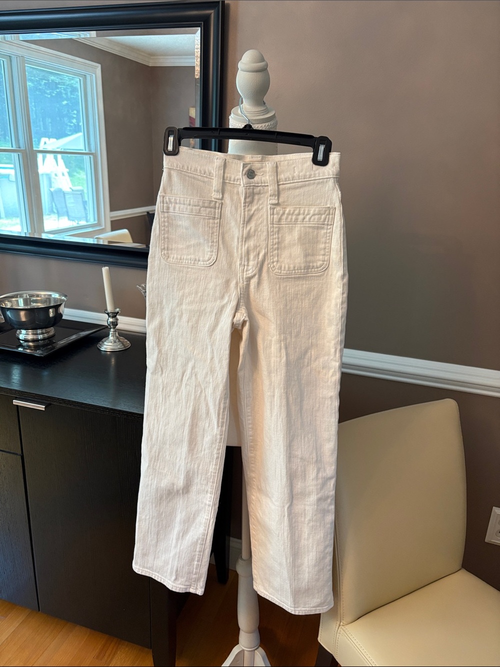 Madewell Cream Straight Leg Jeans